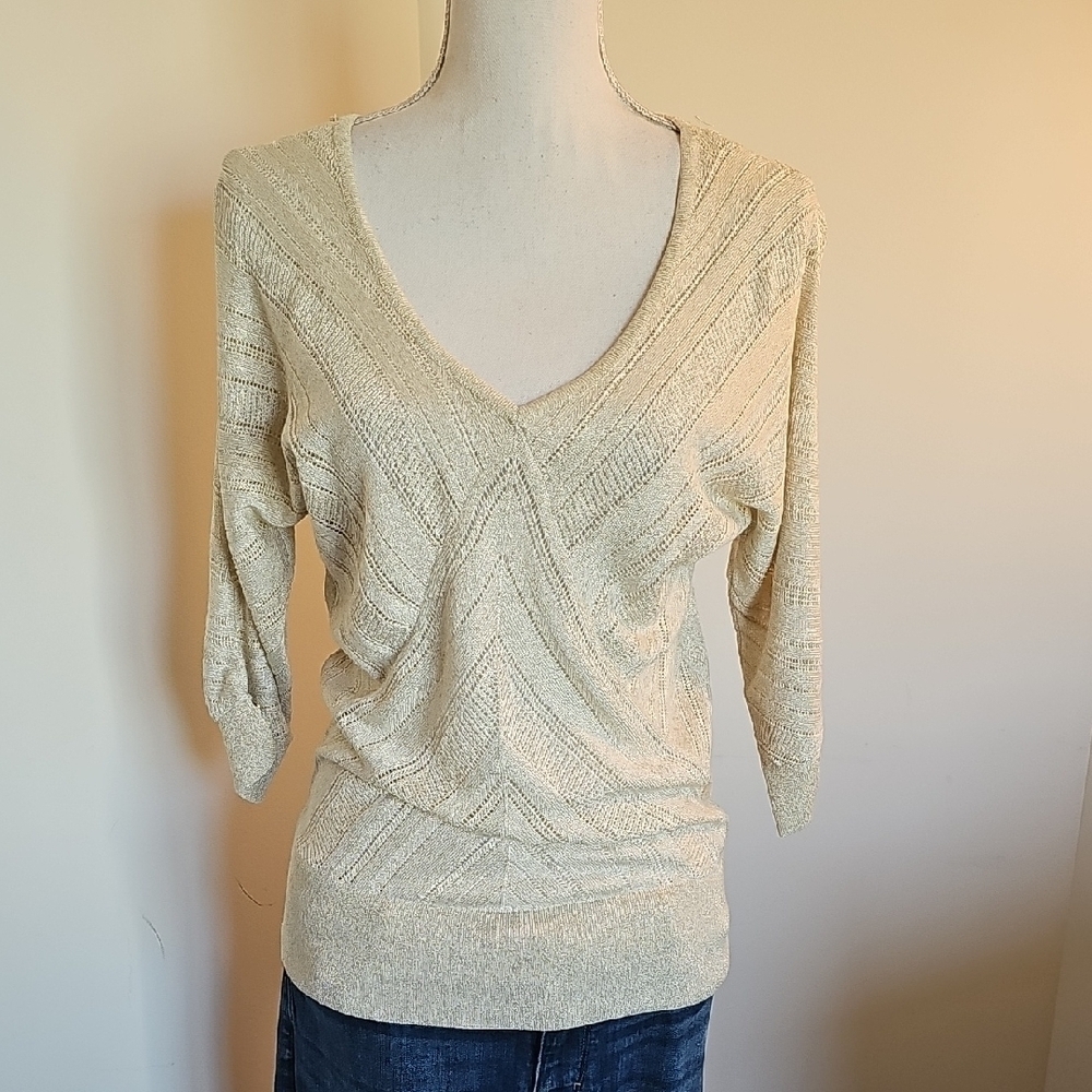 White House Black Market Metallic Knit Sweater